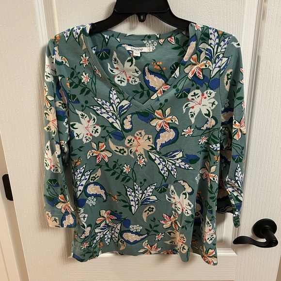 Chico's Tops - Chico's Multicolor Floral Long Sleeve Top